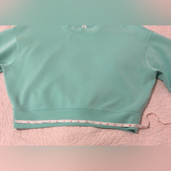 Lululemon Athletica Perfectly Oversized Cropped Crew in Tidewater Teal | Size 4 - Picture 7 of 10